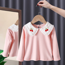 Girls undershirt 2022 new spring autumn Chinese childrens baby T-shirt trendy autumn clothes blouses Korean version of the tide