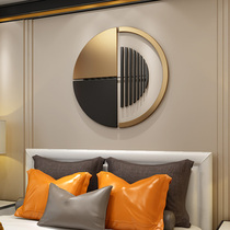 Light luxury round wall decoration Entrance restaurant three-dimensional metal wall hanging creative simple wall decoration Bedroom bedside pendant