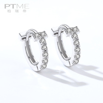 Sterling silver cross earrings female sterling silver temperament Korea simple small ear buckle rhinestone ear jewelry sleep without picking