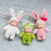 April hand made wool crochet DIY hand woven sleeping cute baby material bag hand trend keychain pendants