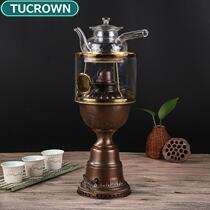 Chaoshan blast lamp kerosene air lamp cooking tea stove pure copper Chinese tea set boiling water cooking tea air upper chain coal oil lamp