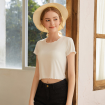 Thread Dew Navel Short sexy sashimi Lace Undershirt Jacket with chest cushion one-piece short sleeve T-shirt woman