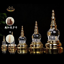 Hot-selling acrylic tower stupa ornaments can be installed with manna pill relic miniature verses E-type Buddhist supplies manufacturers