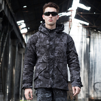 Camouflage suit mens autumn and winter plus velvet three-in-one tactical combat uniform field training uniform military suit
