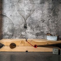 Nordic Folk Juku Log TV Cabinet Art Strip Bench Design Clips Hotel Living-room Lounge Clothing Shop Test Bench