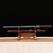 Acid branch wood Tang sword Dragon Quan Wo word size sword handmade pattern steel four-sided Tang Heng Sword collection unopened blade