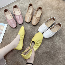 Square head single shoes female 2021 New Korean version of temperament student hipster with fashion casual Bean shoes low-top shoes