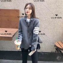 thom browne 19 Autumn Winter New four-bar TB wool knitted jacket for men and women suits