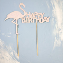 Cake Decoration Card Flamingo Decoration Pink Swan Plug-in Love Bird Party Dessert Table Decoration