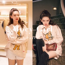 sandro asw commuter pullover clothes Qi Wei with female 2021 New loose Korean version of Mickey Mouse shirt