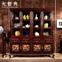 Yundian Red Wood Furniture Red Acid Branches Tianlong Four Doors Wine Cabinet Minqing Classical Palace Restaurant Wine Closet