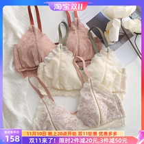 cbw ultra-thin underwear womens big breasts show small gathered no steel ring bra set to collect vice breasts to prevent sagging summer