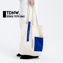 todaynowind tote bag Original design tote canvas bag Cotton shoulder canvas bag patch pocket