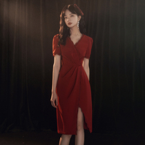 Toast dress bride 2021 new wine red atmosphere wedding can usually wear engagement evening dress skirt female summer