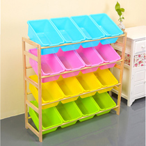 Childrens toy storage rack Plastic storage rack Household storage cabinet Kindergarten storage box classification rack Storage artifact