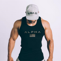 Muscle captain summer sports sleeveless vest male brothers fitness running elastic slim casual top training suit