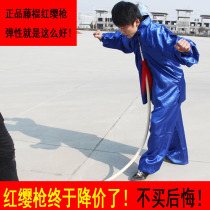 Indonesian rattan stick red tassel tai chi performance overlord gun martial arts gun tai chi gun acrobatic roar prop spear