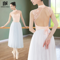 dancehalo stand-up collar gymnastics suit adult female dance body suit jumpsuit basic training suit ballet practice suit