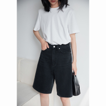 Fashion Bermuda organic cotton stretch Lycra waist hip slim mid-high waist denim shorts New US warehouse limit