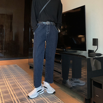 Hualun Autumn Winter Plush Velvet Versatile Jeans Mens Korean Version Fashion Brand Warm Loose Straight Pants