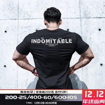 GYMDOG Tide brand sports short sleeve T-shirt mens summer running training print breathable sweat-absorbing elastic fitness clothes