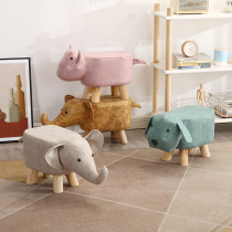 Small short stool for children Bench Creative Animal Elephant Cartoon Home Change Shoes Stool Seat Bench Netting Red Cute Stool