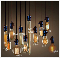  Creative Edison light bulb small hanging wire silk single-head clothing store decorative chandelier Wedding bar restaurant retro light