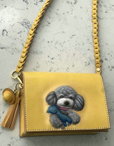 Leather Furniture Workshop Original Handmade Pets Custom Leather Sculptures Tannins Tannins Leather Retro Single Shoulder Diagonal Cross Small Square Girl Bag