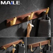 Solid wood adhesive hook porch clothes hook entrance door wall non-perforated clothes hook hook creative row hook light luxury