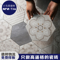 Retro hexagonal brick Nordic tile Bathroom wall tile Kitchen floor tile Cement gray art tile tile