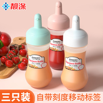 Squeeze Sauce Bottle Ketchup Squeeze Bottle Pull Sauce Transparent Plastic Sharp Mouth Commercial Food Grade Empty Bottle Kitchen Sauce Bottle