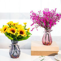 Simulation rose bouquet fake flower silk flower dry flower art living room decoration dining table coffee table ornaments home decoration flower potted