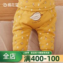 Cotton Hall male and female baby trousers clip cotton pure cotton knit Harun pants baby boy pants sports big PP pants thickened