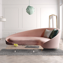 Art Style S Shaped Sofa Nordic Mall Hotel Creative Arc Romantic Arched Crescent Moon Flannel Sofas
