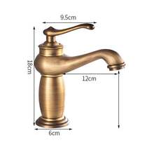 Antique faucet hot and cold retro all copper European bronze basin washbasin wash basin faucet basin Black