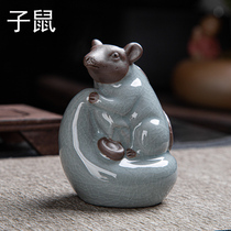 12 Twelve Zodiac Zodiac small mouse tea pet ornaments open film can be raised ceramic kiln tea set tea tray tea tray tea ceremony accessories