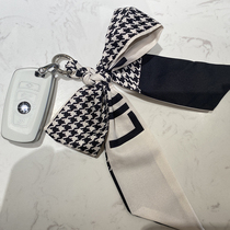 Small red book car keychain pendant Female high-grade bow scarf lanyard key chain ring ring key pendant decoration