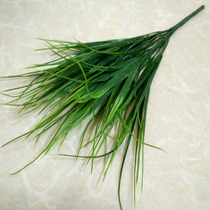 Hot Sell 7 Forks Emulation Small Grass Straw Rice Straw Green Planting Plastic Flowers Silk Flowers Fake Flowers Wheat Barley Rice Grain Seedlings