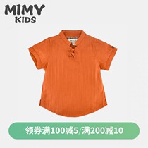 2020 summer new boys  shirts pop baby pure cotton childrens Western style short-sleeved top thin Chinese style fresh