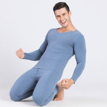 Traceless thermal underwear set mens winter youth fattening plus size plus velvet thin fever bottoming autumn trousers