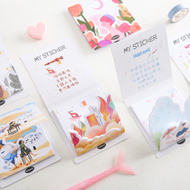 Early foam flowers and teenagers layered post-it notes cute cartoon girls can tear notes stickers students use n times stickers