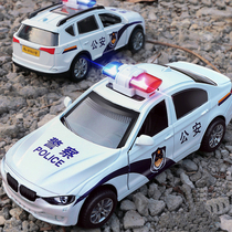 Child Police Car Model Simulation Car Model Boys Alloy Recoil Ambulance Police Car 110 Toy Car