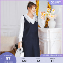 (Qingkura RMB120 ) Large-size womens clothing Spring loaded with fat mm temperament Aging Doll Collar Snow-spinning 200 catty