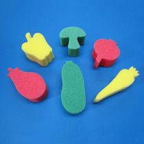Vegetable and fruit graffiti sponge rubbing paint plate table mud palm printing accessories plate painting children art material color