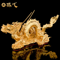 Taiwan Shengfan bronze dragon ornaments bronze gilt gold zodiac Dragon Hanlong Green Dragon handicraft Golden Dragon ornaments