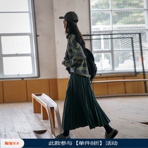 still walking skirt female spring and autumn solid color simple long dress