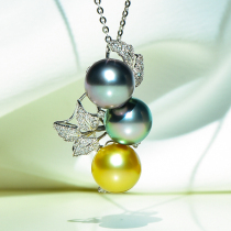 Xinlun - grape seawater pearl pendant 18K gold - bead gold - bead necklace crash of gold - bead necklace of gold - bead