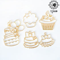 miss small morning diy crystal drops glue uv resin glue afternoon tea small dessert cake metal frame Gold