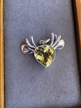 Kakajia handmade silver jewelry design three-dimensional deer all the way with you gold topa pendant