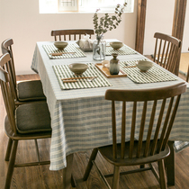 Cotton Hemp Small Clear New Plaid Table Cloth Cloth Art Day Style Wind Rectangular Round Table Tea Table Cloth Table Cloth Brief home Gaib